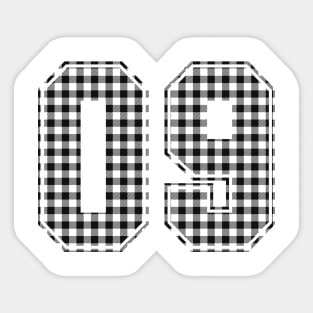 Plaid Number - 09 - Dark Sticker